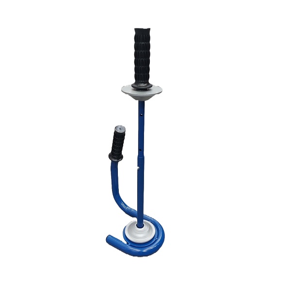Blauwe metalen dispenser stretchfolie